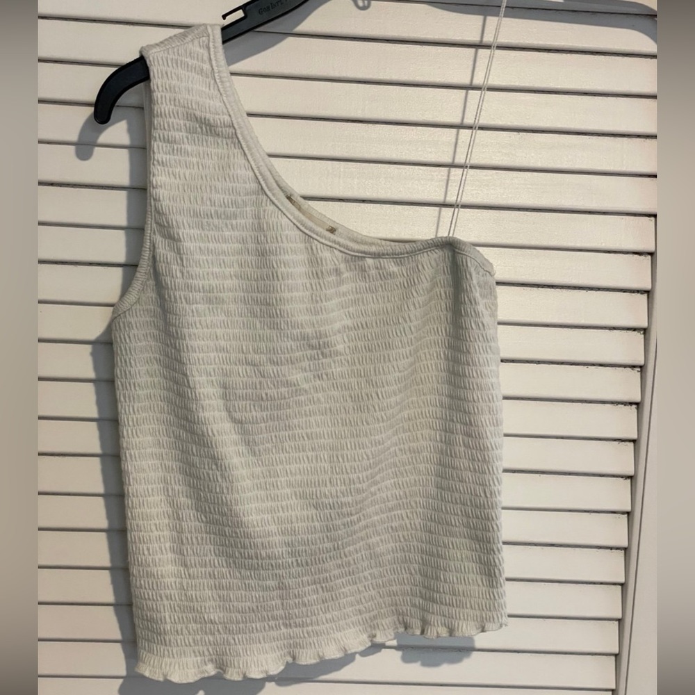 Altar’d State one shoulder white cropped Tank Top